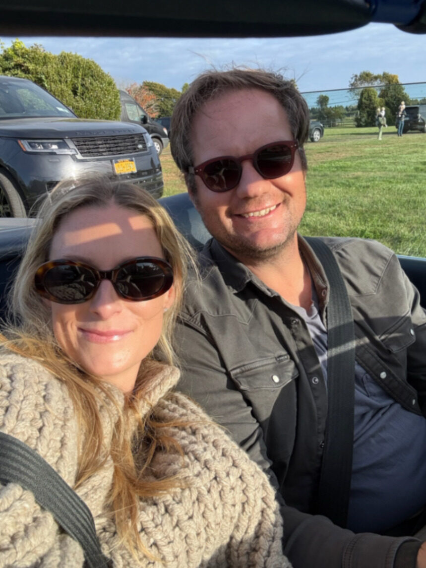 Phoebe and Chris on a sunny autumn afternoon in the Hamptons